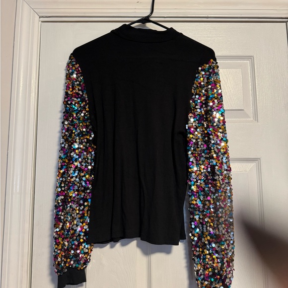 SHEIN Tops - SHEIN Black Top with Sequin Detail XL worn once